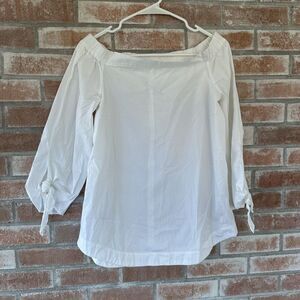 Free People White Off The Shoulder Blouse (Size XS)